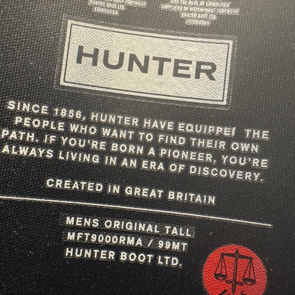 Hunter Original Tall Matte Black Rain Boots Men’s 12 | Waterproof Classic Icon - Picture 9 of 13